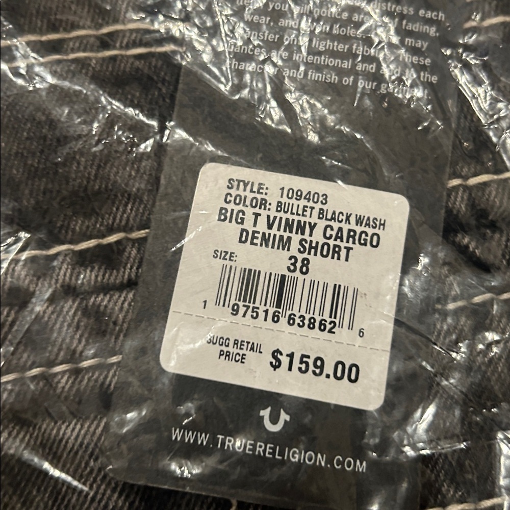 True Religion Men's Big T Vinny Cargo Denim Shorts 38 - Picture 5 of 5